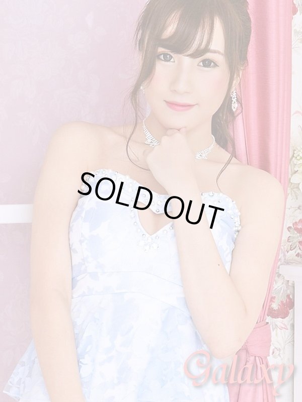 画像6: 【Rich or Die】ビジュー装飾ホールカット*シースルー花柄チュールレースバイカラーペプラム*ベアミニドレス*2color*M/L (6)