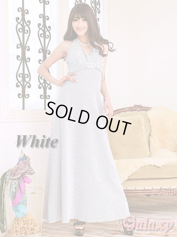 画像7: 3連SILVERサークルバックル付*ラメストライプロングドレス*2color*M/L (7)