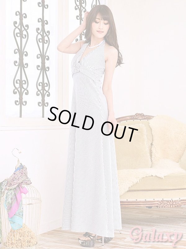 画像9: 3連SILVERサークルバックル付*ラメストライプロングドレス*2color*M/L (9)
