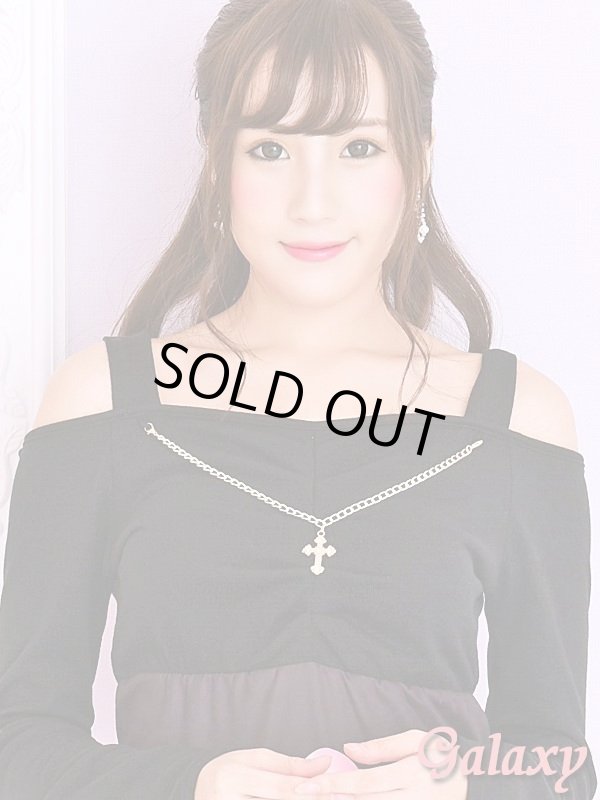 画像6: GOLDクロスチャーム付*シェーディングローズ柄ドッキングオフショルミニワンピース*2color (6)