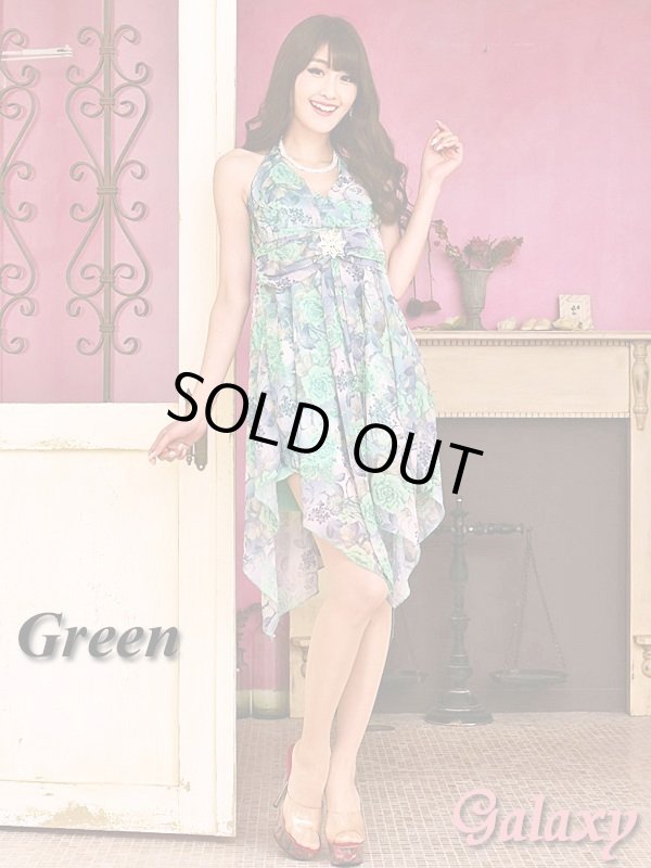 画像8: フラワーブローチ付*ロマンティックフラワー*シフォンミニドレス*2color*M/Lサイズ (8)