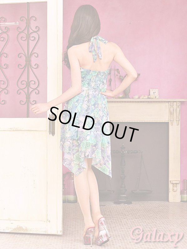 画像11: フラワーブローチ付*ロマンティックフラワー*シフォンミニドレス*2color*M/Lサイズ (11)