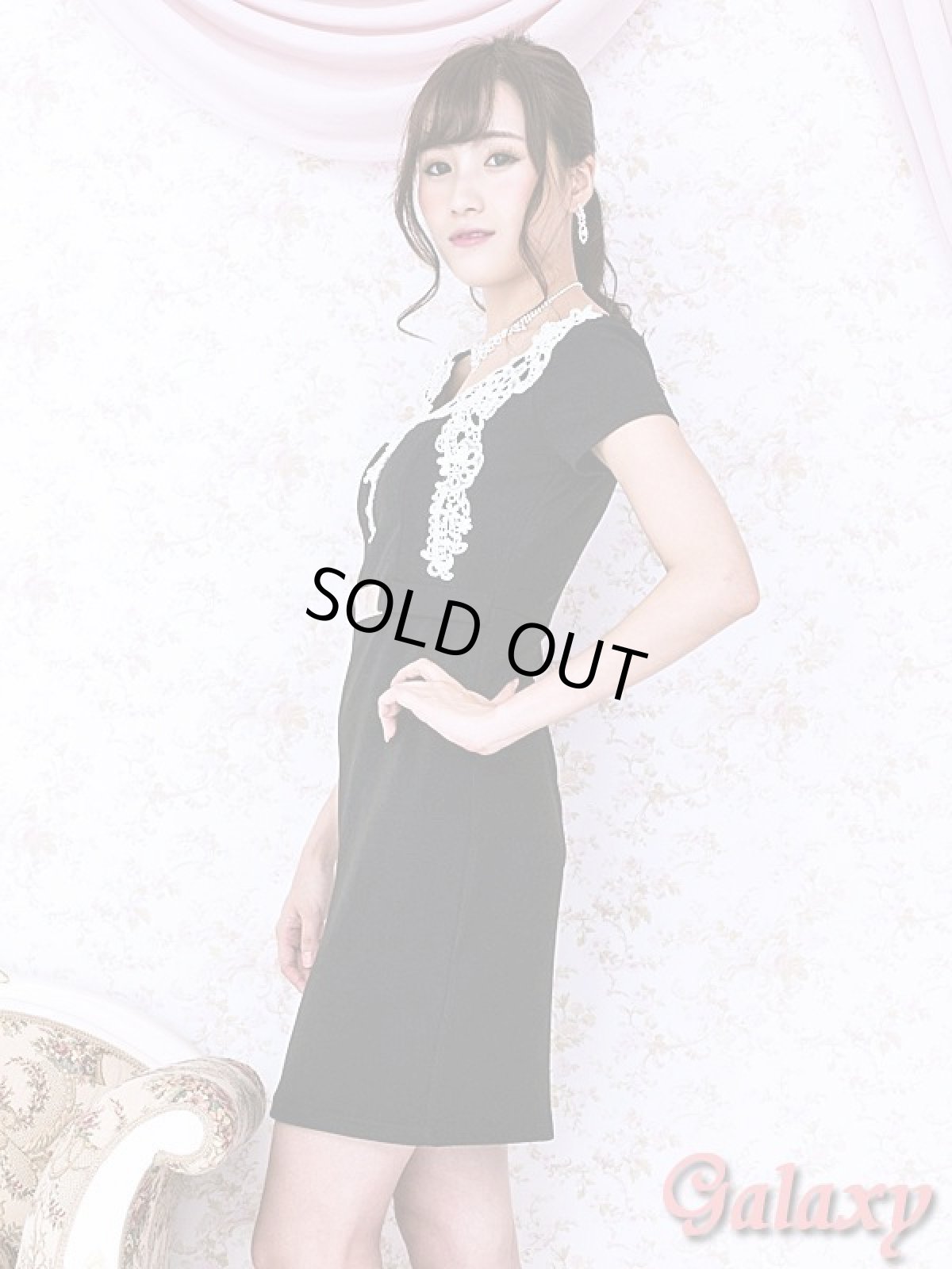 画像3: ラグジュアリーレース重ね*GOLDバックル付フェイクベルト*オフショルバイカラータイトミニドレス*2color*S/M/L (3)