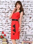画像3: 【L.A.ドレス】胸元カシュクールデザイン*合皮切替ワンピース*1color (3)