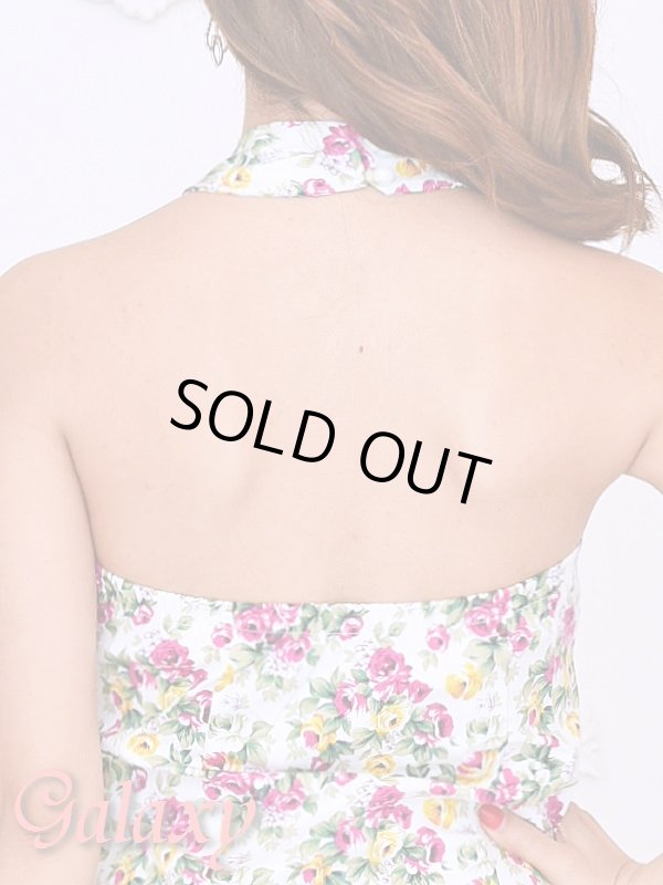 画像6: 谷間魅せクロスネックデザイン*花柄ストレッチミニドレス*2color　 (6)