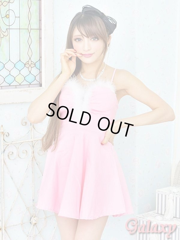 画像9: 【WinterCollection】胸元ファー付き*ストレッチフレアーキャミワンピ*5color (9)