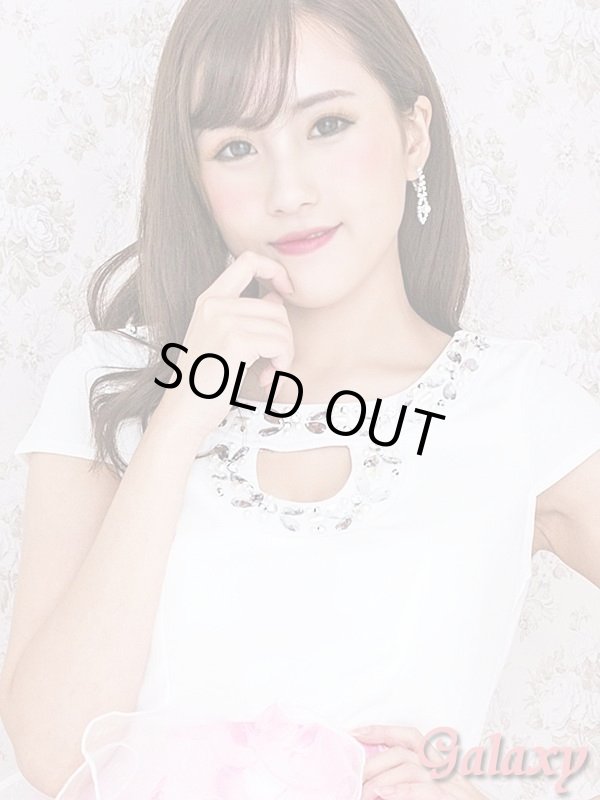 画像12: Richビジュー装飾ホースシューカット*2段オーガンジーペプラム薔薇柄ミニドレス*2color*M/L (12)