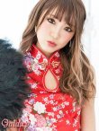 画像20: チャイナボタン付*小花柄サテンチャイナミニドレス*4color (20)