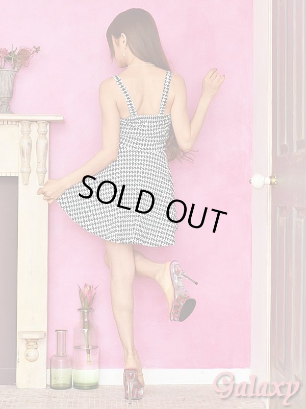 画像11: 胸元ジップアップ*ウエストシースルー*パターン柄フレアーミニワンピース*2pattern (11)