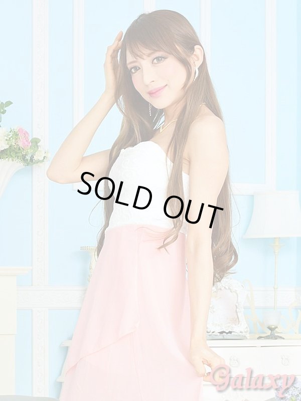 画像3: 胸元ハートカットレースデザイン*シフォン切替ミニinドレス*2color (3)