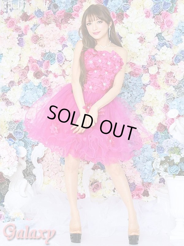 画像2: 【PRINCESS】フラワーコサージュ*裾カーリングチュールミニドレス*S/M/L/XL/XXL (2)