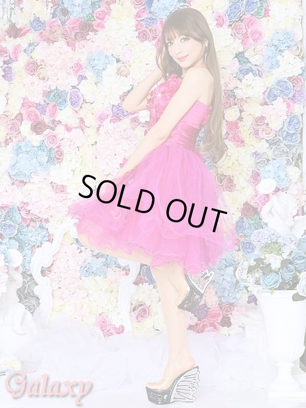 画像4: 【PRINCESS】フラワーコサージュ*裾カーリングチュールミニドレス*S/M/L/XL/XXL (4)