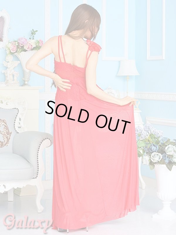 画像11: パールビーズ装飾*レースぺプラムストレッチロングドレス*2color (11)