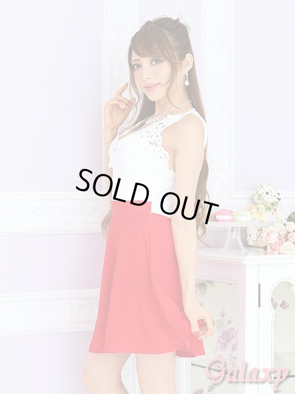 画像3: 【新色追加】バッククロス*デコルテクロシェレース*フレアーミニドレス*4color (3)