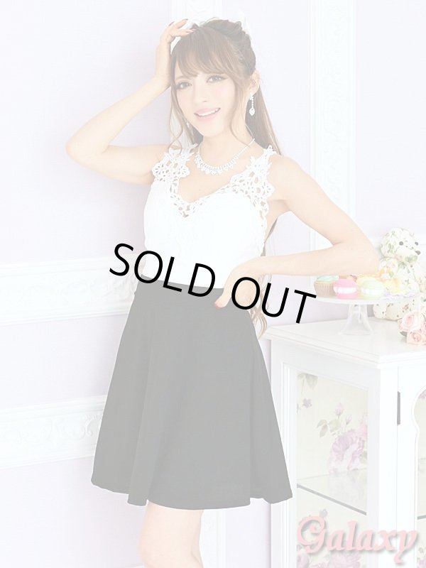 画像7: 【新色追加】バッククロス*デコルテクロシェレース*フレアーミニドレス*4color (7)