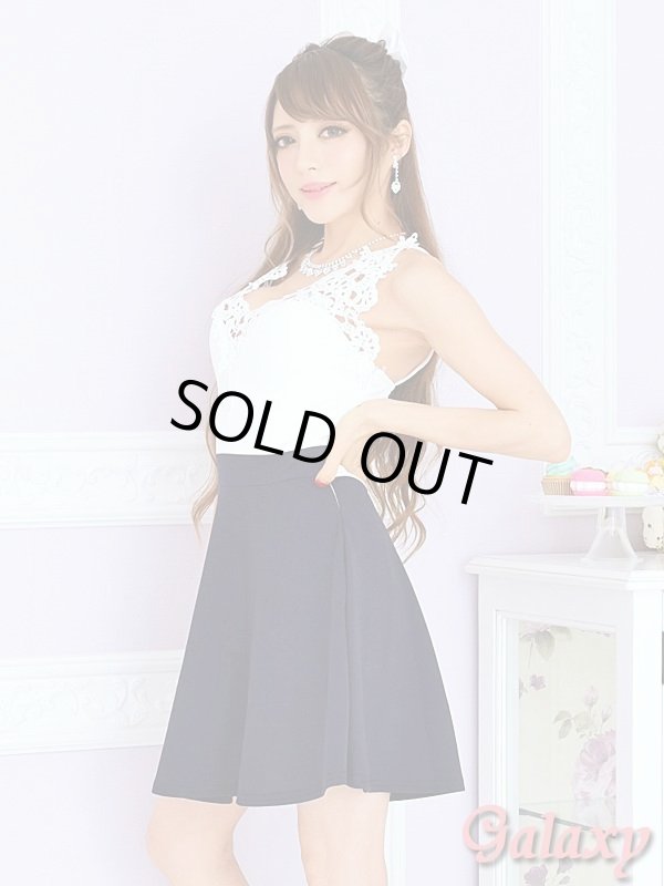 画像15: 【新色追加】バッククロス*デコルテクロシェレース*フレアーミニドレス*4color (15)