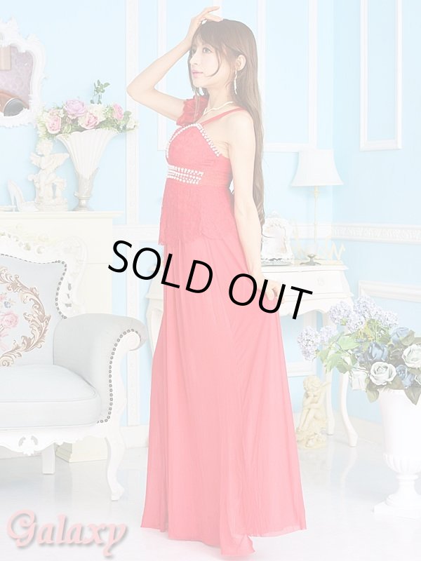 画像9: パールビーズ装飾*レースぺプラムストレッチロングドレス*2color (9)