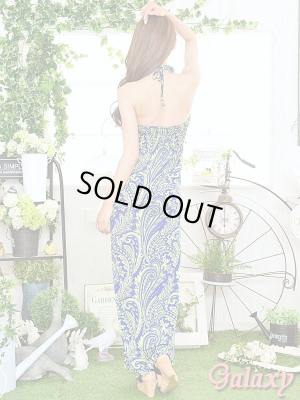 画像11: ウッドバックル付*エスニック柄リゾートマキシワンピース*3color (11)