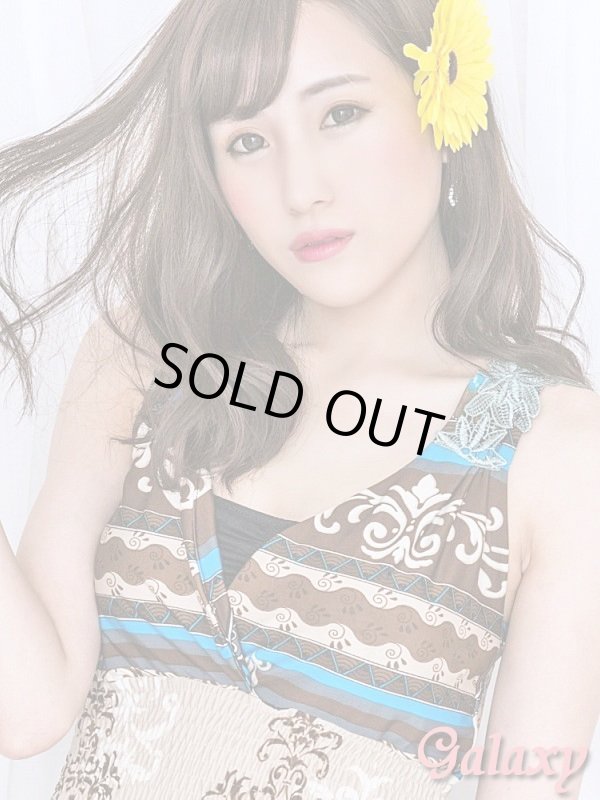 画像6: バックレース*エスニック柄リゾートマキシワンピース (6)