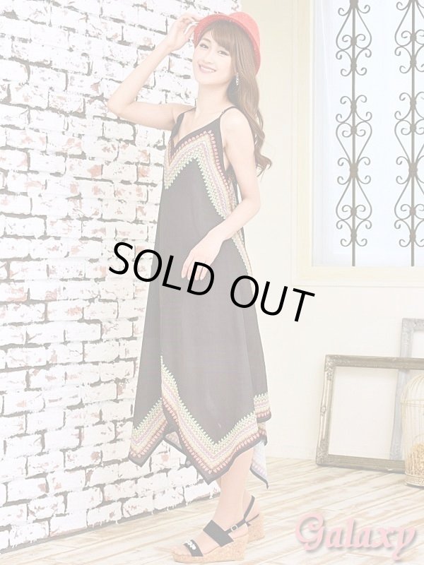 画像3: ボヘミアンプリント*スカーフアシメ*リゾートワンピ*S/M/L (3)