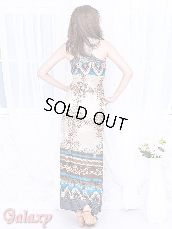 画像5: バックレース*エスニック柄リゾートマキシワンピース (5)