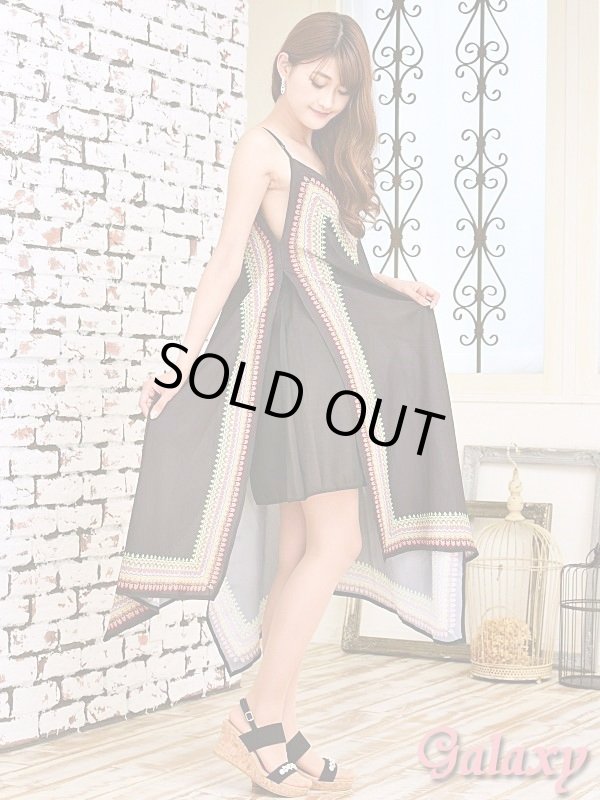 画像4: ボヘミアンプリント*スカーフアシメ*リゾートワンピ*S/M/L (4)