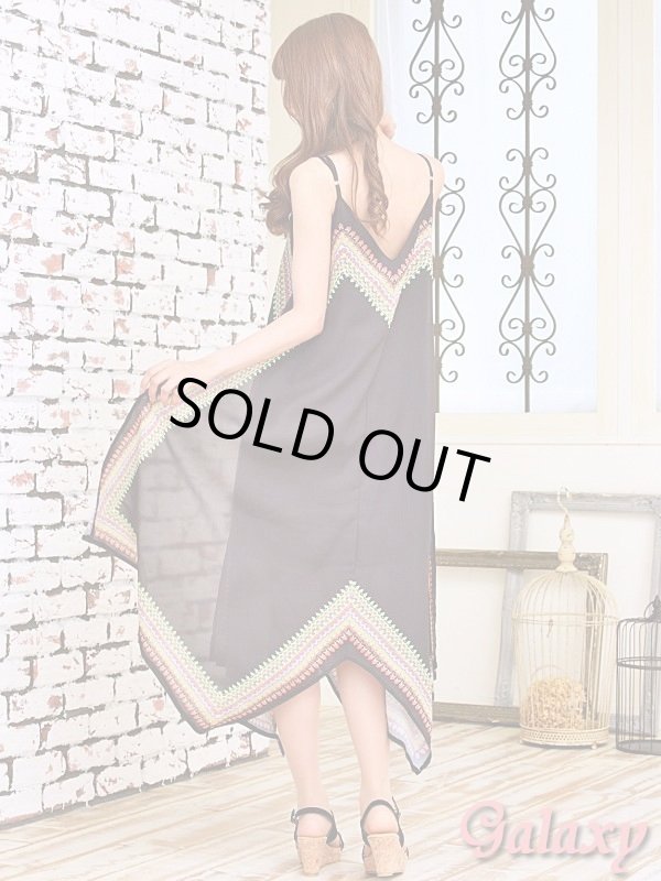 画像5: ボヘミアンプリント*スカーフアシメ*リゾートワンピ*S/M/L (5)