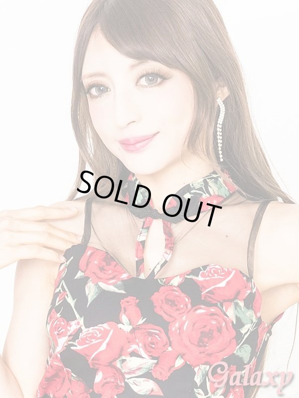 画像6: 魅惑のROSE柄チャイナネックデザイン*胸元透けシースルミニドレス*2color (6)