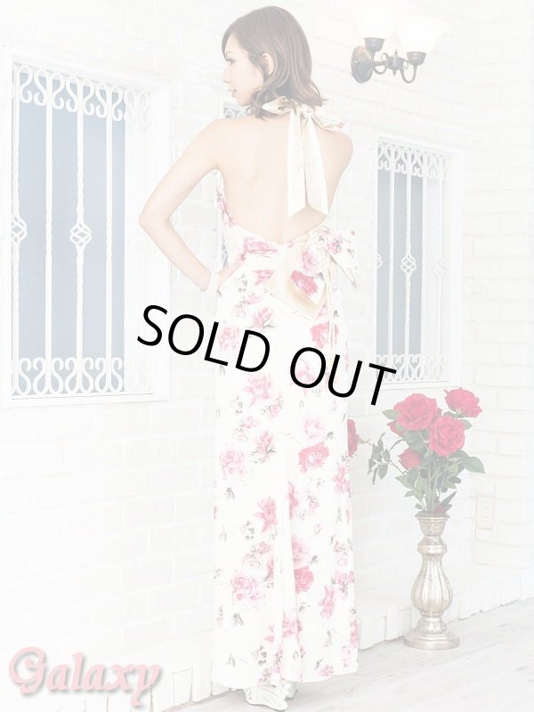 画像10: BIGリボン*CUTE薔薇柄*チャイナ風*着物デザイン*サテンロングドレス*2color (10)