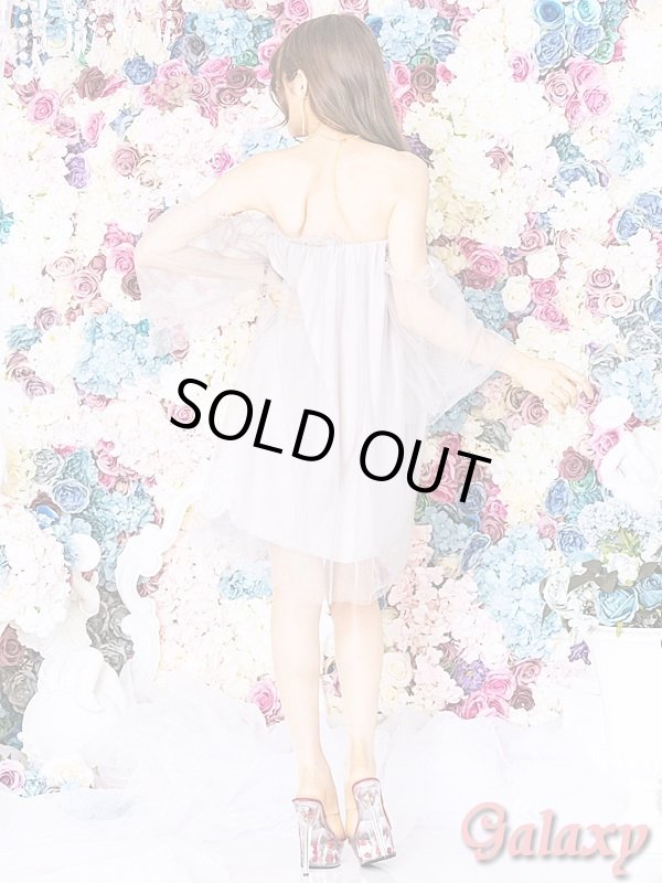 画像5: 無地ボートネックオフショル*ベアトップチュールワンピース*3color (5)