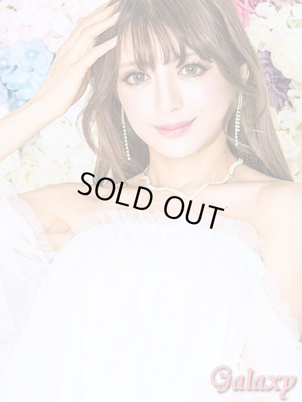 画像18: 無地ボートネックオフショル*ベアトップチュールワンピース*3color (18)