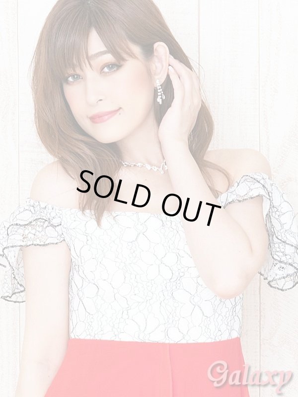 画像6: 花柄ステッチ*フリルオフショルダー*シフォン切替ミニinドレス*3olor (6)