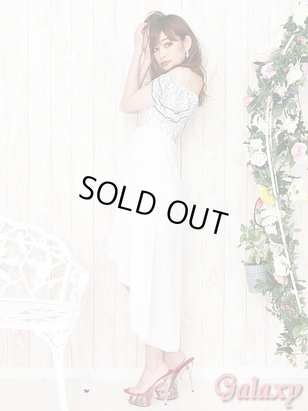 画像15: 花柄ステッチ*フリルオフショルダー*シフォン切替ミニinドレス*3olor (15)