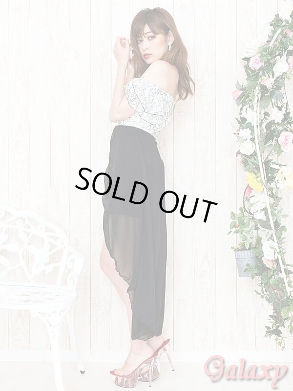 画像9: 花柄ステッチ*フリルオフショルダー*シフォン切替ミニinドレス*3olor (9)