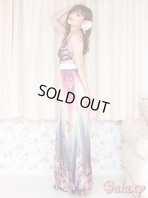 画像3: サイドカット魅せグラデーションプリーツロングドレス (3)