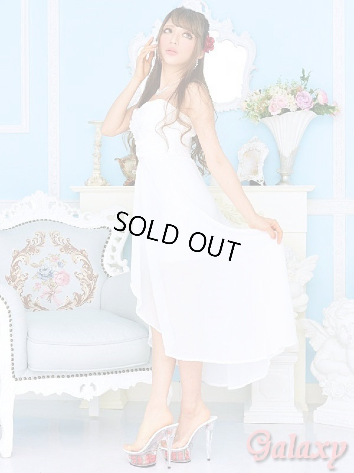 画像9: フラワーモチーフ*ミニINロングシフォンテールドレス*2color (9)