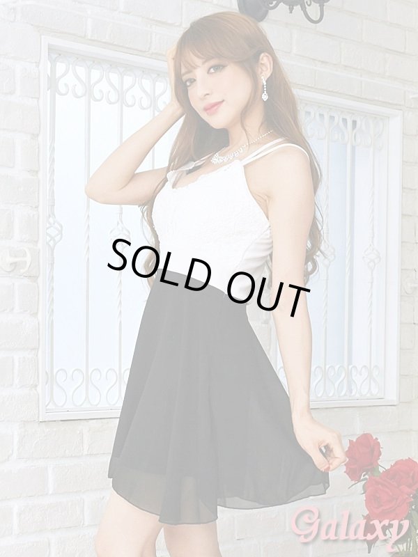 画像3: 胸元クロシェレース*バッククロスデザイン*Aラインシフォンミニワンピース*4color (3)