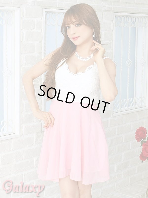 画像16: 胸元クロシェレース*バッククロスデザイン*Aラインシフォンミニワンピース*4color (16)