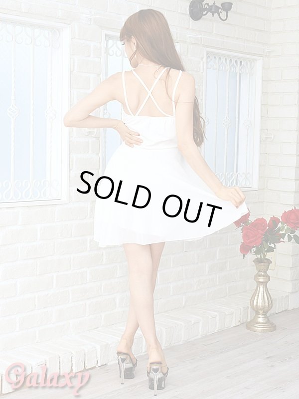 画像14: 胸元クロシェレース*バッククロスデザイン*Aラインシフォンミニワンピース*4color (14)