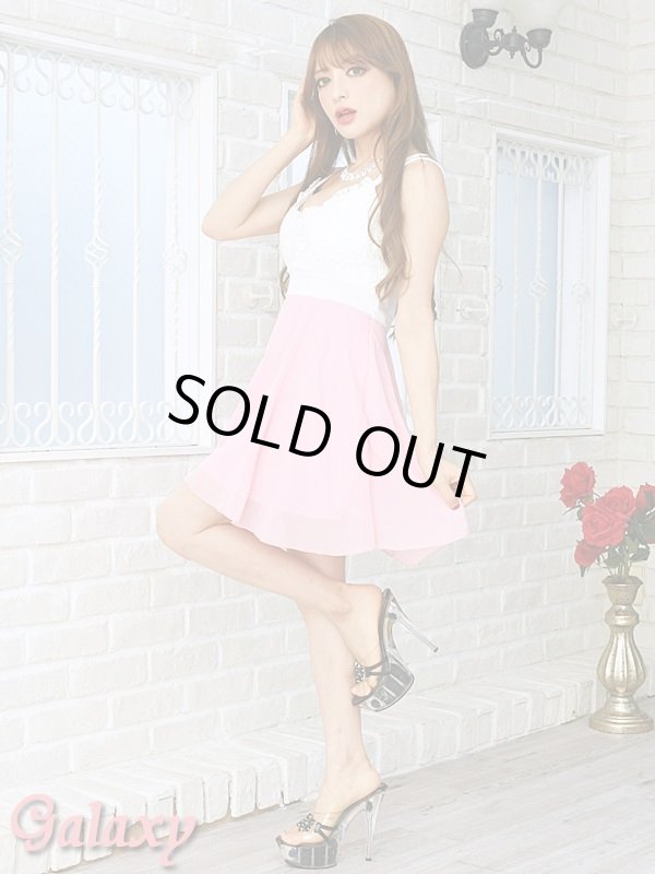 画像18: 胸元クロシェレース*バッククロスデザイン*Aラインシフォンミニワンピース*4color (18)