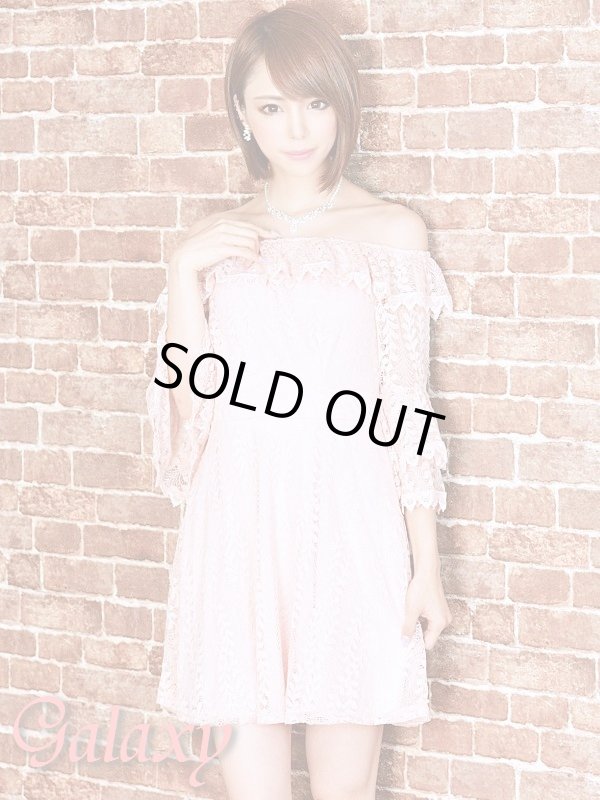 画像7: リーフ柄総レース*オフショル長袖ワンピース*3color*S/M (7)