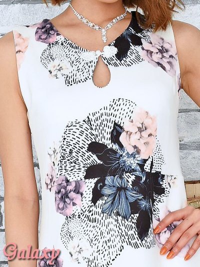 画像1: 【お取り寄せ】花柄エスニック風チャイナラインワンピース*2color*S/M/Ｌ