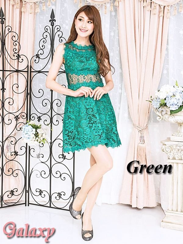 画像14: 【上質】部分透け*SEXYエレガント*総レースミニワンピース*3color (14)