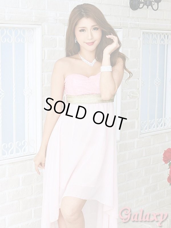 画像4: 胸下ゴールドライン*レース切替シフォンテールベアドレス*5color*M/L/XL (4)