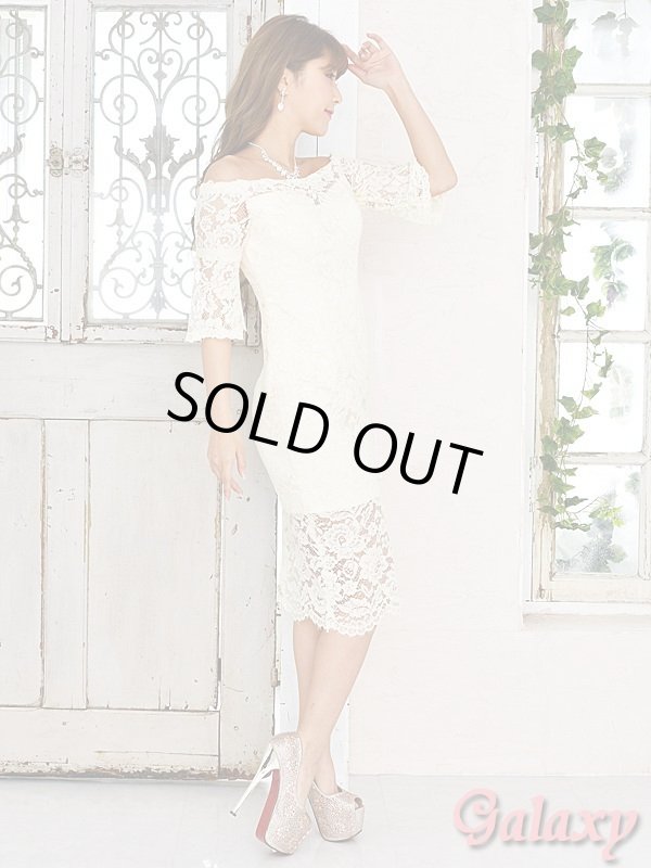 画像4: 【上質】総レース*SEXYエレガントオフショル*ミディアムワンピース (4)