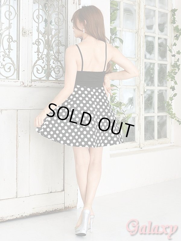 画像5: CUTEなドット柄&サイドでかリボン*フレアーミニドレス (5)