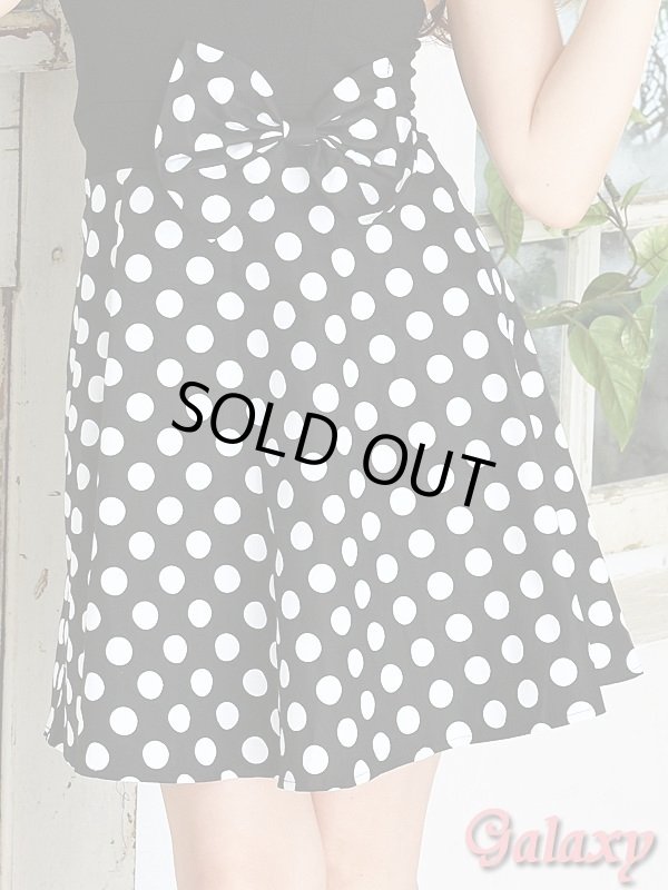 画像9: CUTEなドット柄&サイドでかリボン*フレアーミニドレス (9)