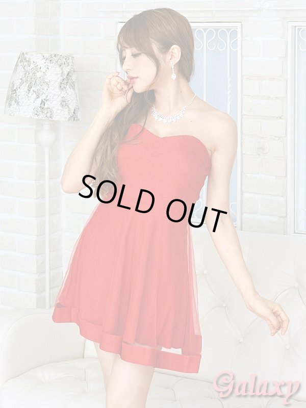 画像3: 胸元ハートカット*チュール重ねフレアーミニワンピース*4color (3)