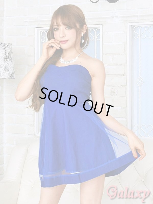 画像5: 胸元ハートカット*チュール重ねフレアーミニワンピース*4color (5)