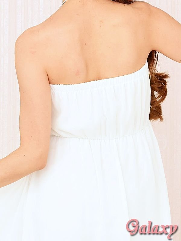 画像12: 胸下メタリックゴールドライン*シフォンアシンメトリー*フィッシュテールドレス*4color*M/L (12)